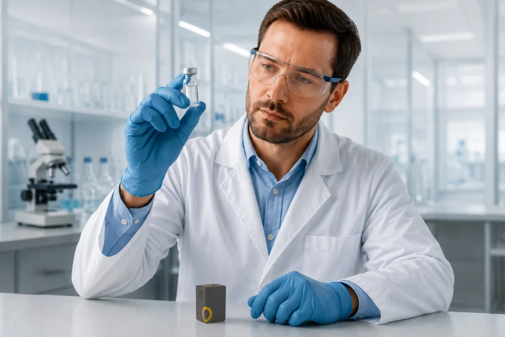 man i laboratory chech quality of bac water