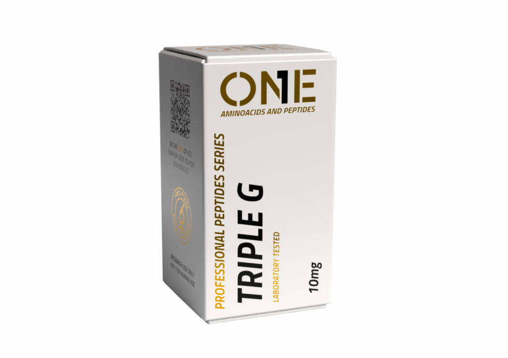 Triple G 10 mg – research reagent containing Retatrutide 10 mg intended for laboratory use.